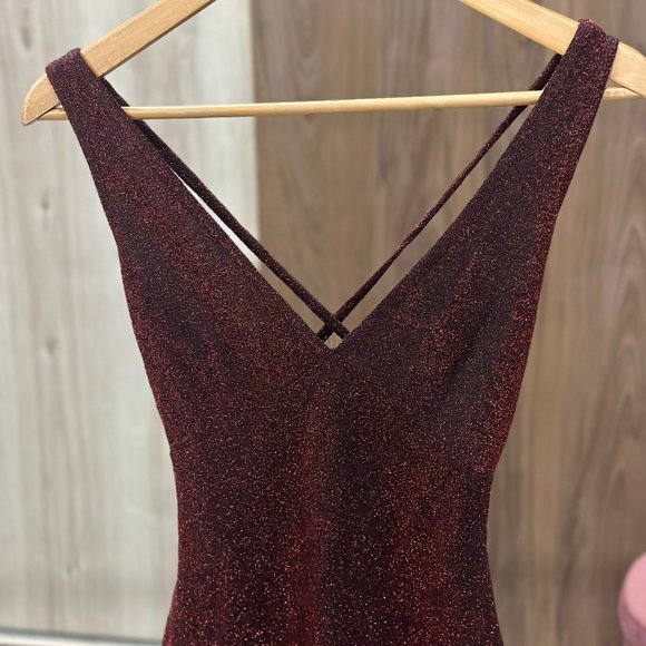 SHEIN Red Shimmer Bodycon Dress Size S | Glamourous Night-out Dress - Picture 9 of 9